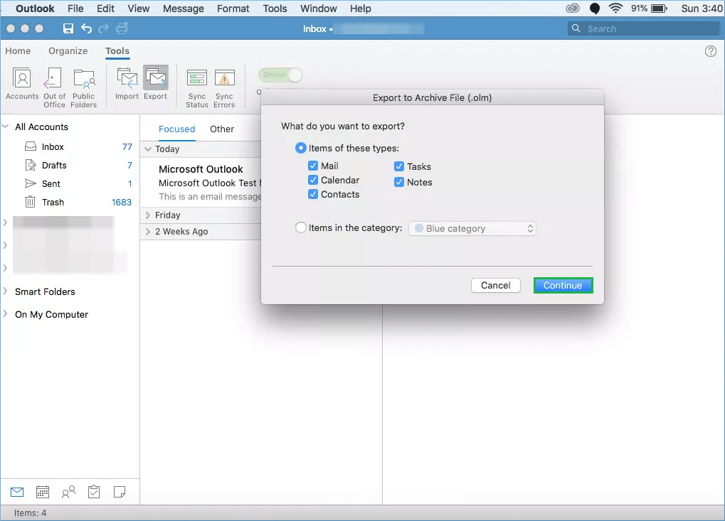 outlook for mac local archive